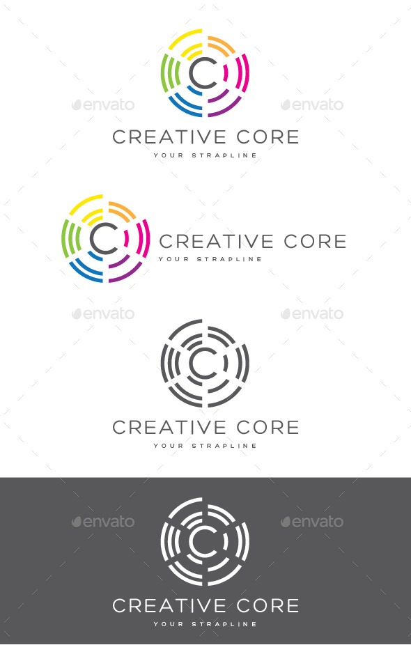 Creative Core Letter C Logo - Letters Logo Templates