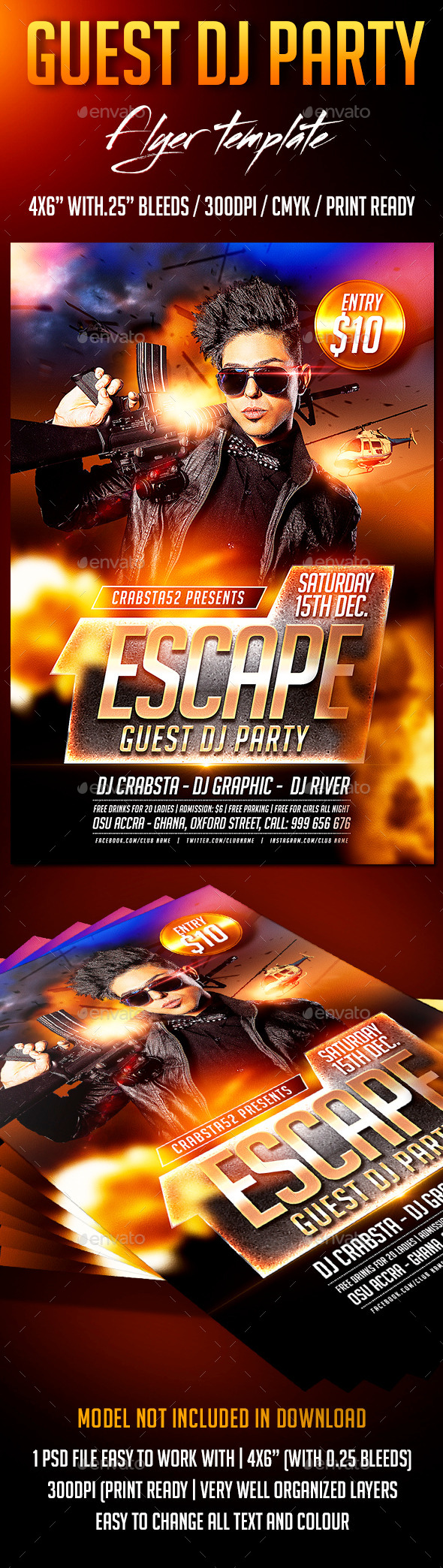 Guest Dj Party Flyer Template - Clubs & Parties Events