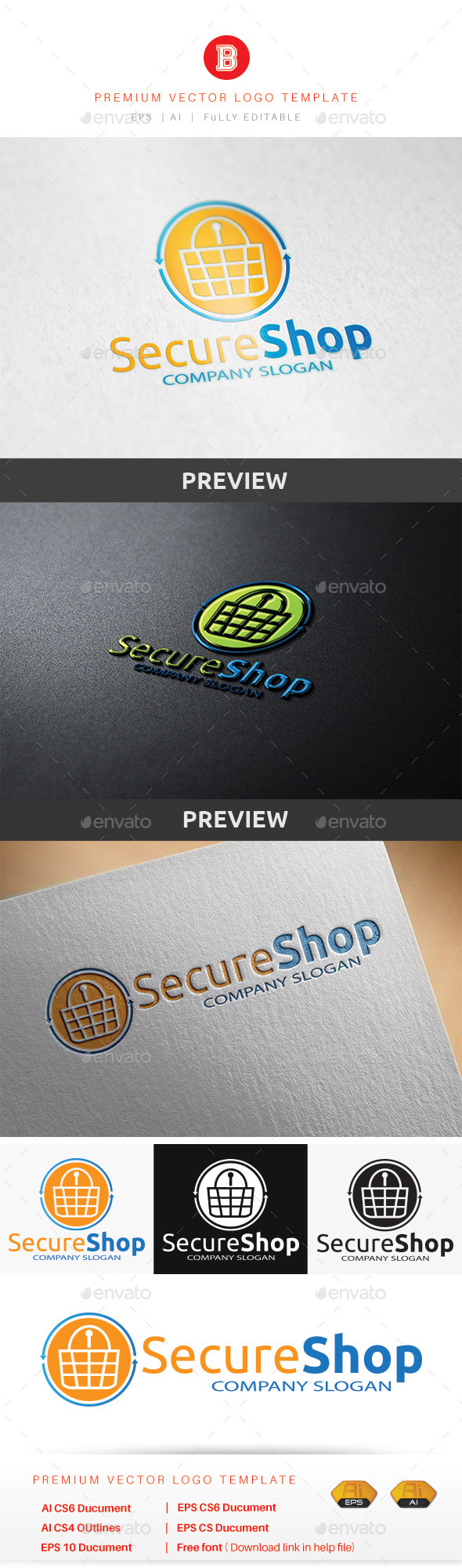 Secure Shop - Objects Logo Templates
