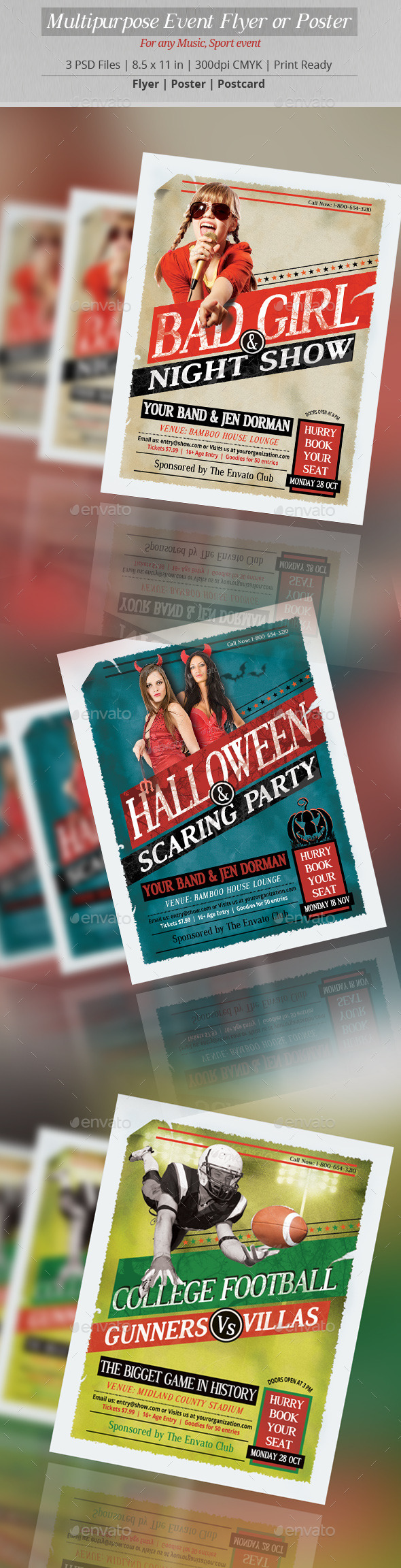 Multipurpose Event Flyer or Poster - Clubs & Parties Events