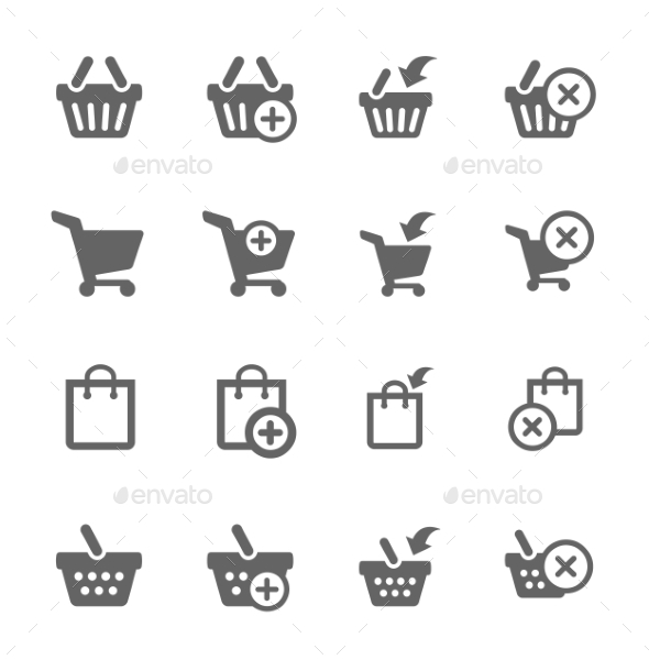 Shopping Bags and Carts - Web Icons