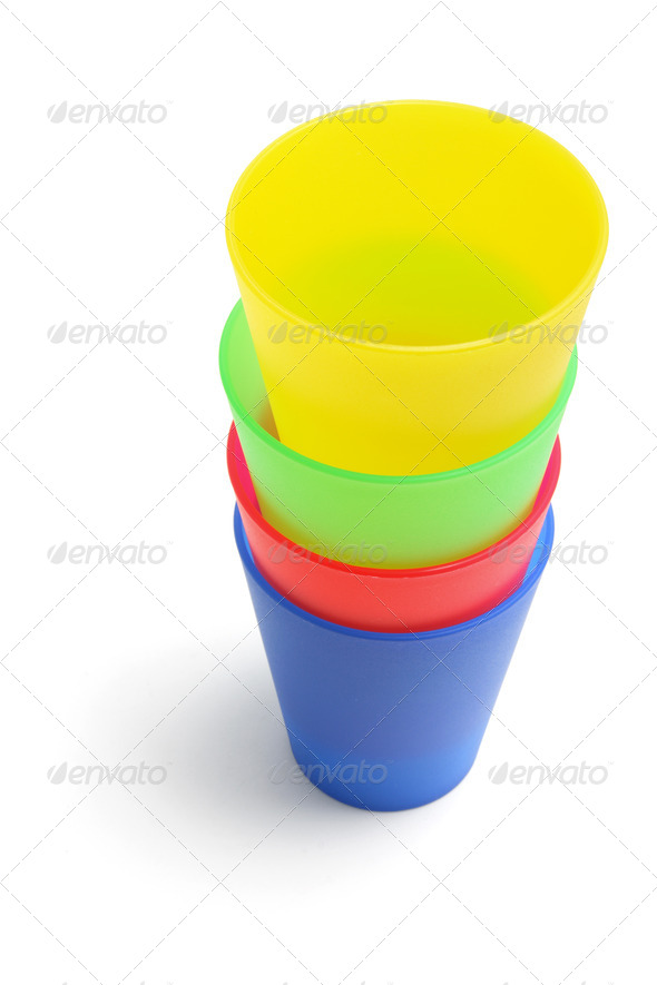 Stack of Plastic Cups - Stock Photo - Images