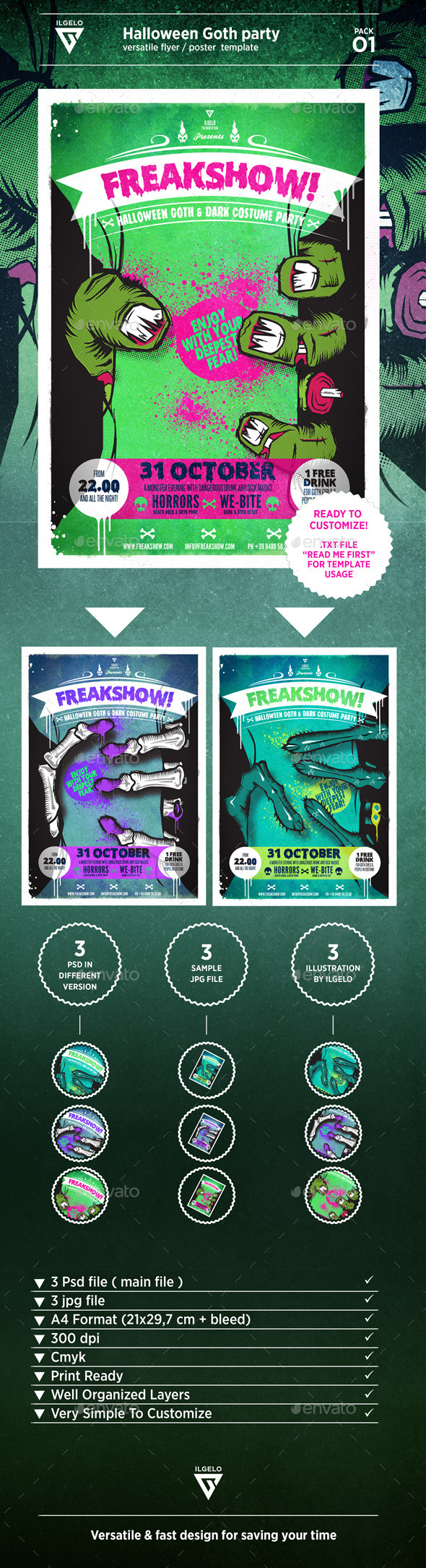 Halloween Goth Party / Poster Pack .01 - Events Flyers