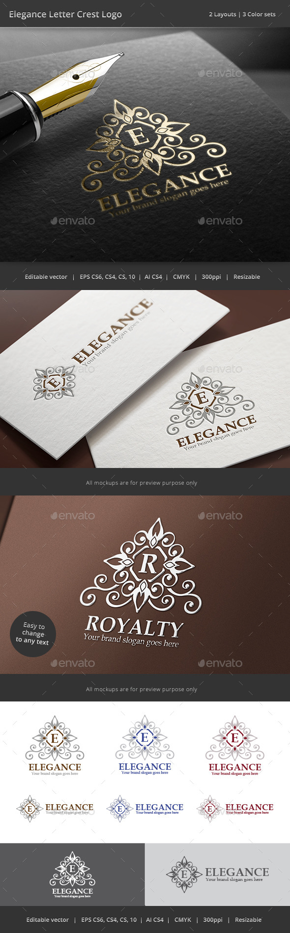 Elegance Letter Crest Logo - Crests Logo Templates
