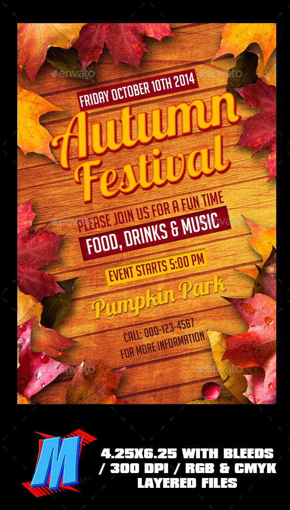 Autumn Festival Flyer Template - Events Flyers