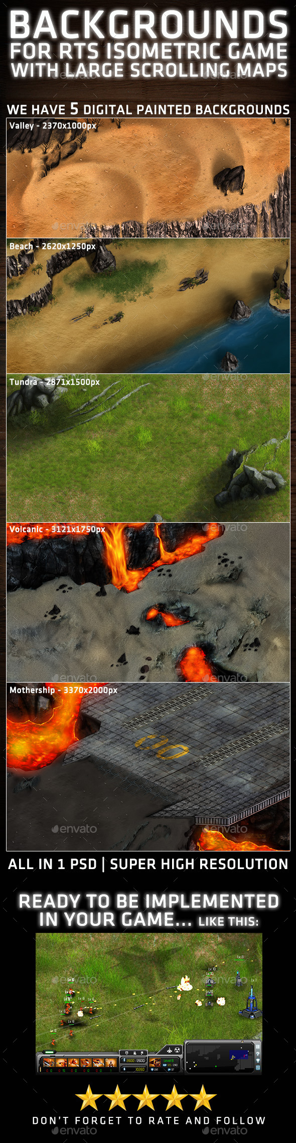 RTS Isometric Background - Backgrounds Game Assets