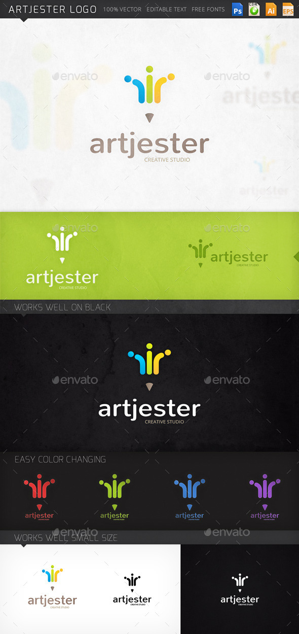 Artjester Pencil Jester Hat Logo Template - Objects Logo Templates