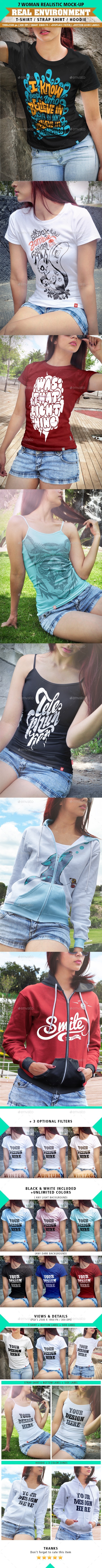 7 Realistic Women Clothing Mock-Ups - T-shirts Apparel