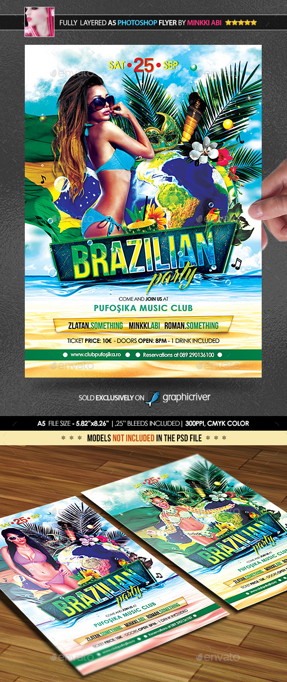 Brazilian Party Poster/Flyer - Flyers Print Templates