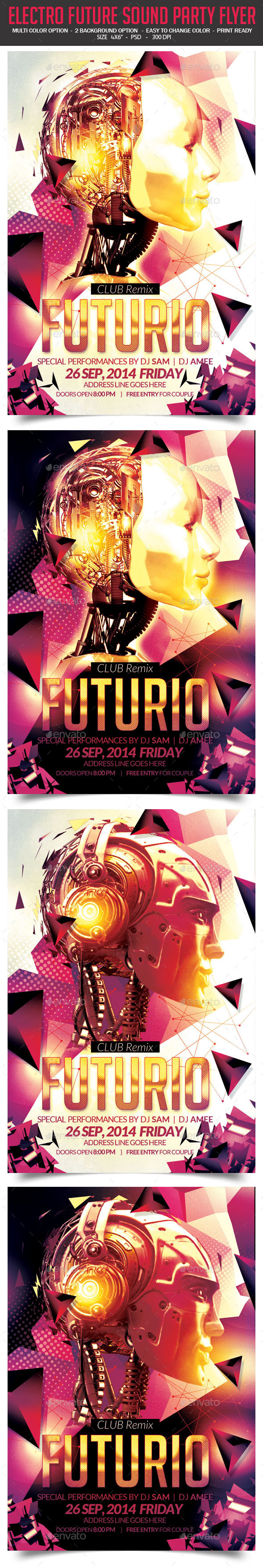 Electro Future Sound Party Flyer - Clubs & Parties Events