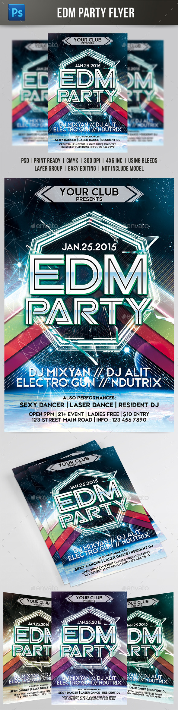 EDM Party Flyer - Events Flyers