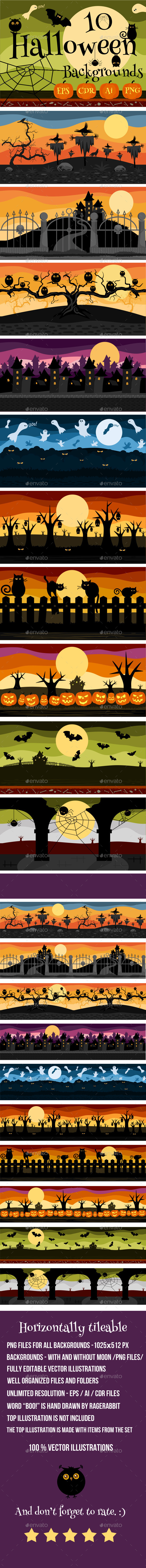 10 Halloween Game Backgrounds - Backgrounds Game Assets
