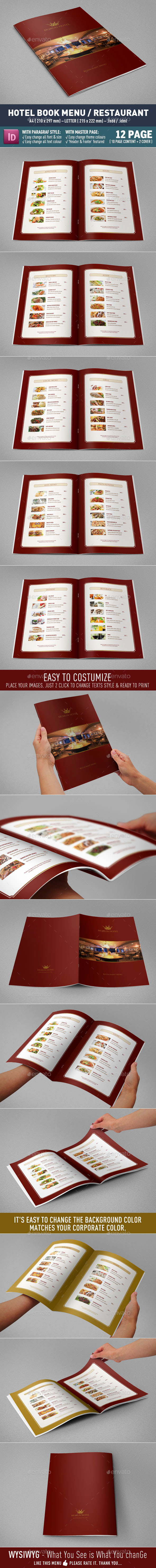 Hotel Book Menu and Restaurant - Food Menus Print Templates