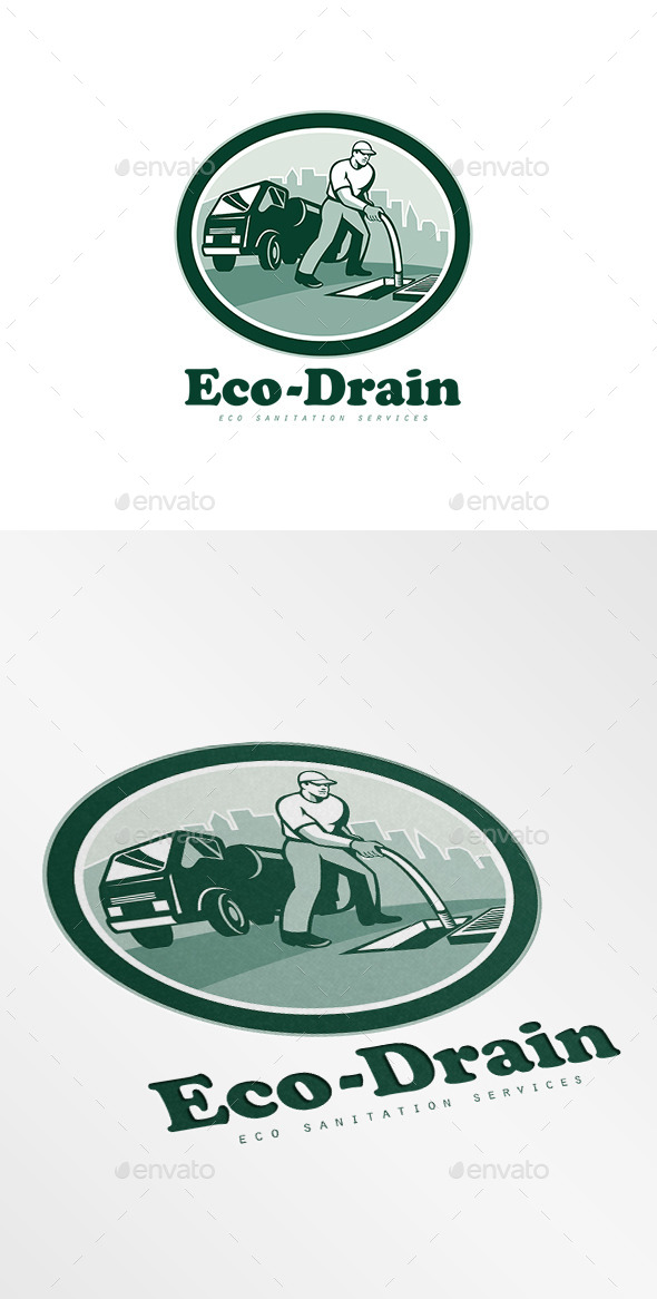 Eco-Drain Sanitation Services Logo - Humans Logo Templates