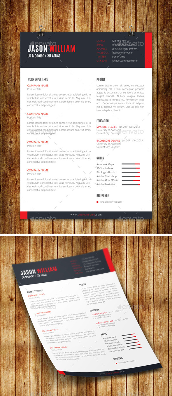 Simple & Clean Resume - Resumes Stationery