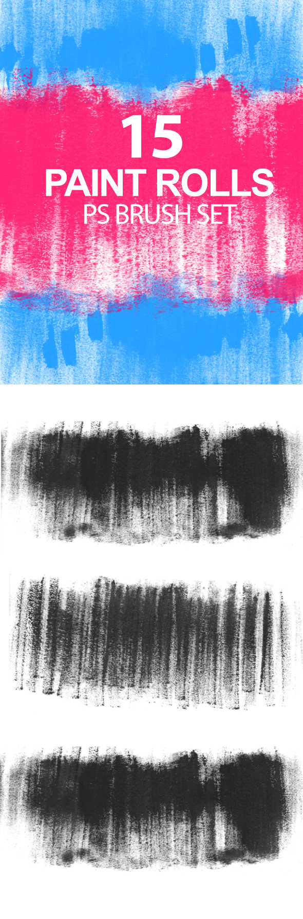 Paint Rolls Photoshop Brush Set - Grunge Brushes