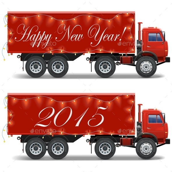 Vector Christmas Truck - Christmas Seasons/Holidays
