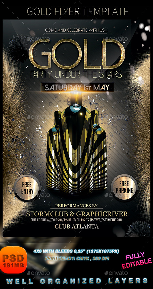 Gold Flyer Template - Events Flyers