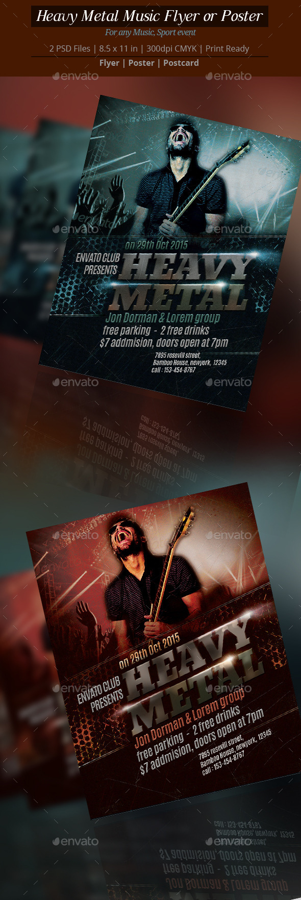 Metal Music Flyer Templates from GraphicRiver