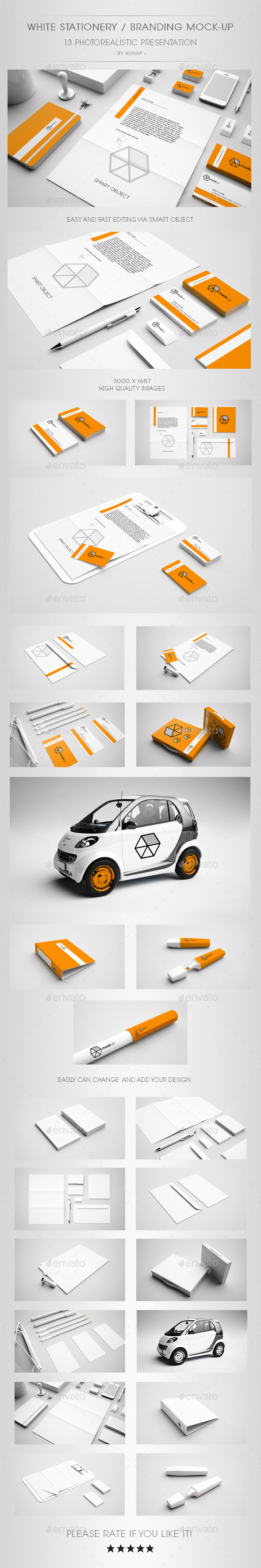 White Stationery / Branding Mock Up - Stationery Print