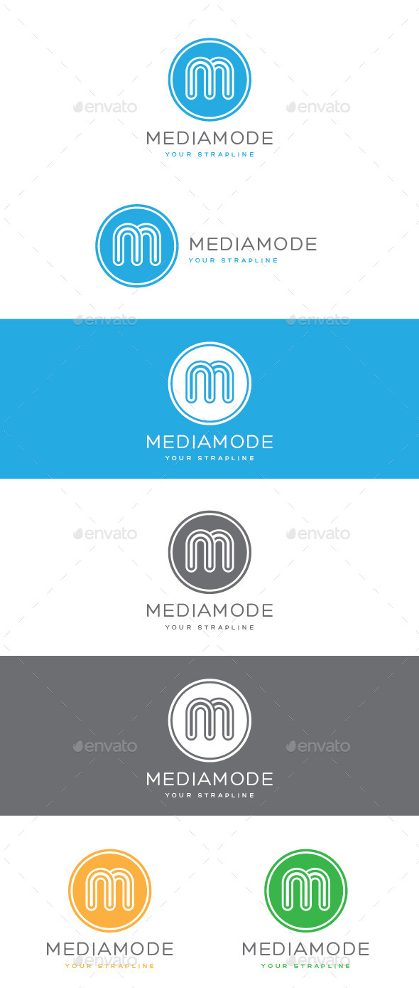 Media Mode Letter M Logo - Letters Logo Templates