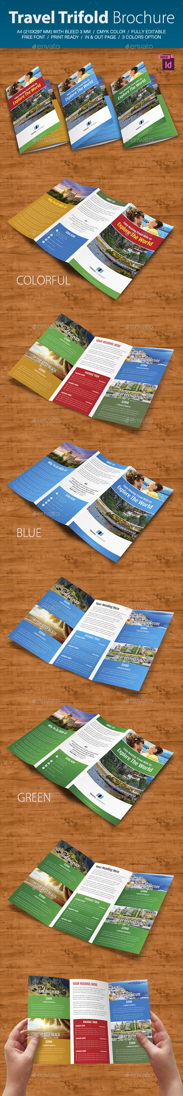 Travel Trifold Brochure V.2 - Brochures Print Templates