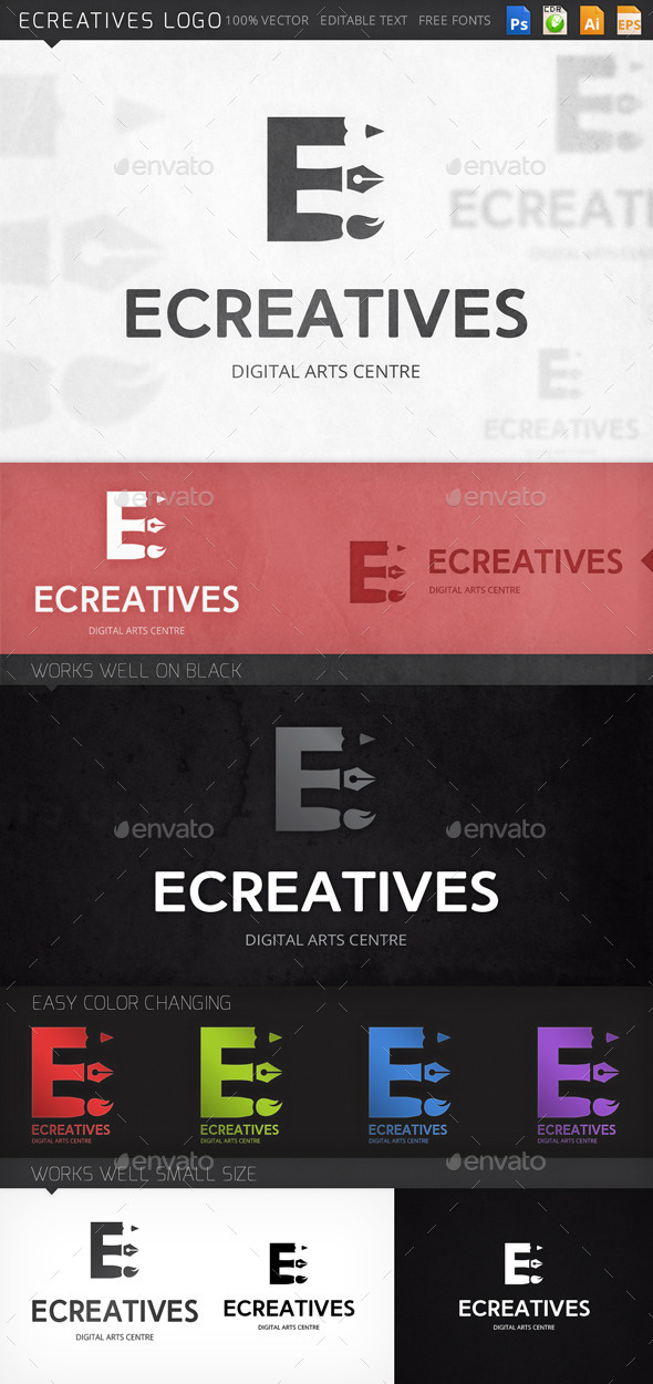 Ecreatives Letter E Logo Template - Letters Logo Templates
