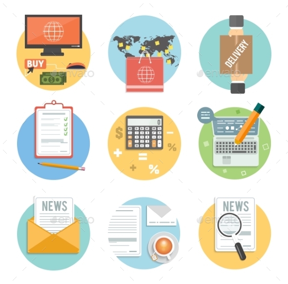 Business - Office and Marketing Items Icons - Concepts Business