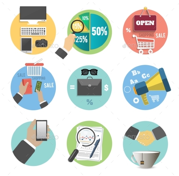 Set of Business Items Icons - Concepts Business