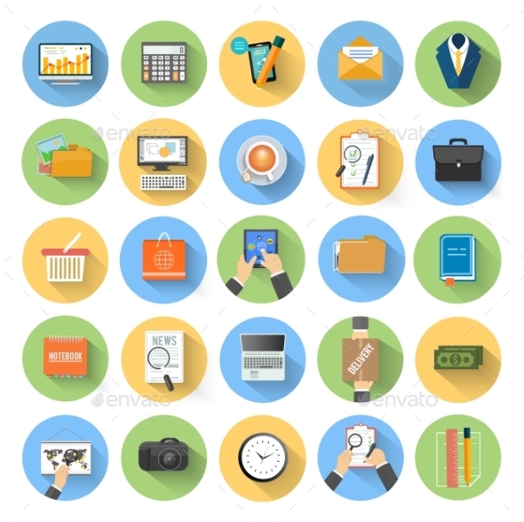 Business Office and Marketing Items Icons - Concepts Business