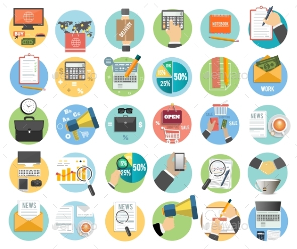 Set of Business Items Icons - Concepts Business