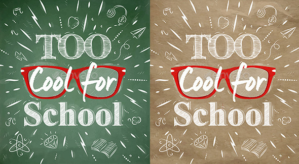 School Poster Lettering Too Cool for School - Miscellaneous Vectors