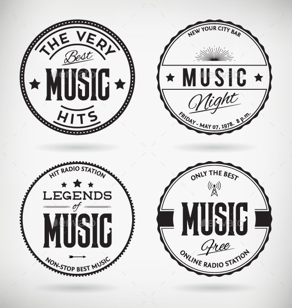 Music Badges - Decorative Symbols Decorative