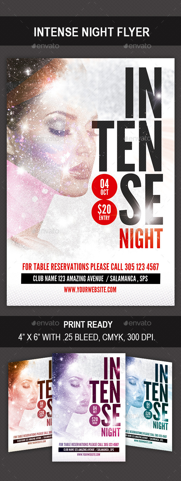 Intense Night Flyer - Events Flyers