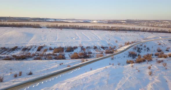 Car On Winter Road