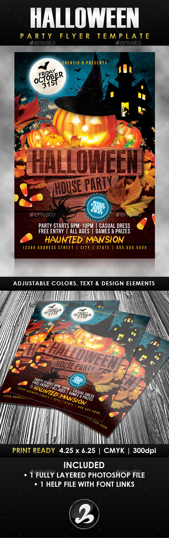 Halloween House Party Flyer Template - Events Flyers