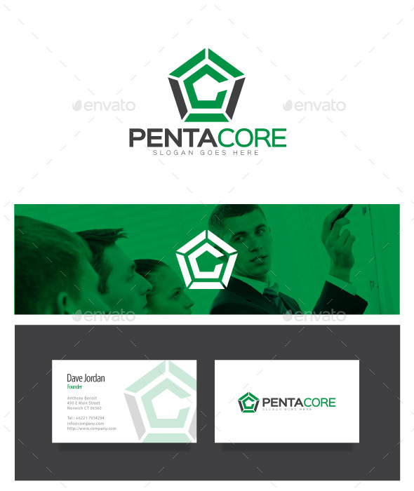 Penta Core - Letter C Logo - Letters Logo Templates