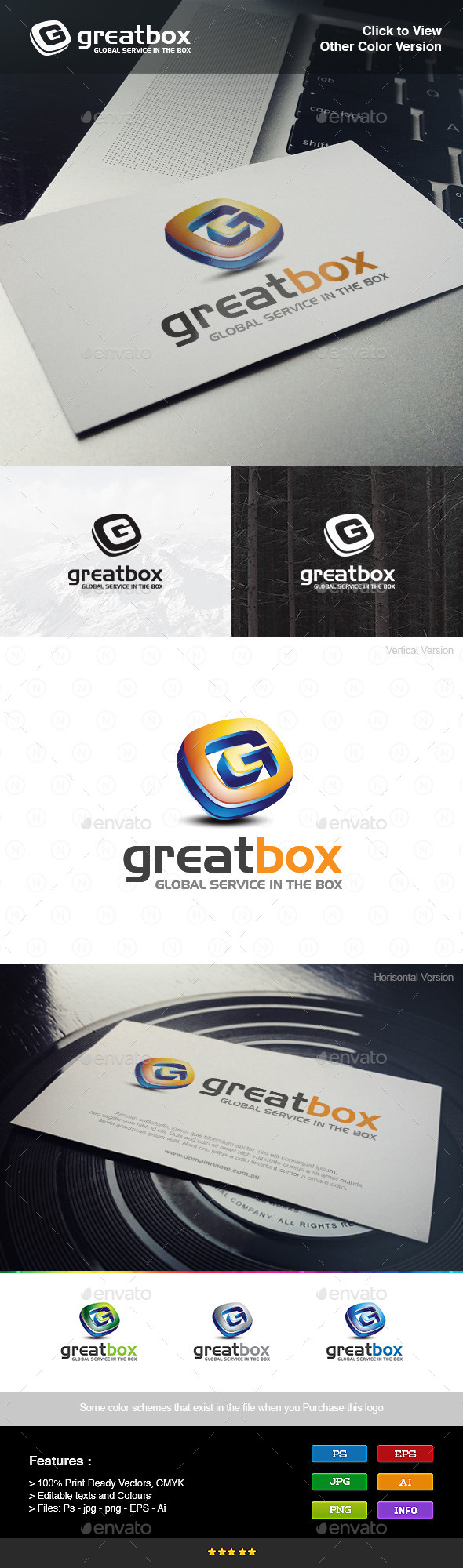 3D Box Letter G - Letters Logo Templates
