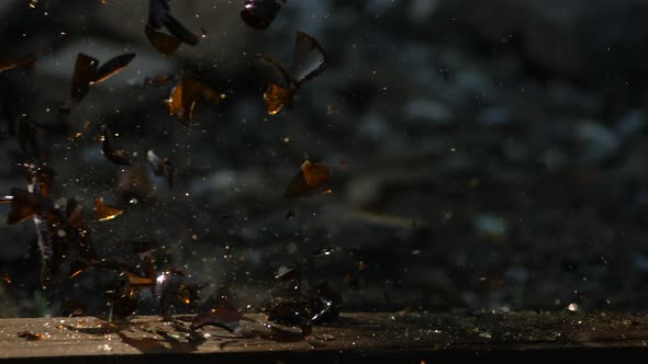 Glass bottle smashed in ultra slow motion 1500fps - BOTTLE SMASH PHANTOM  alt