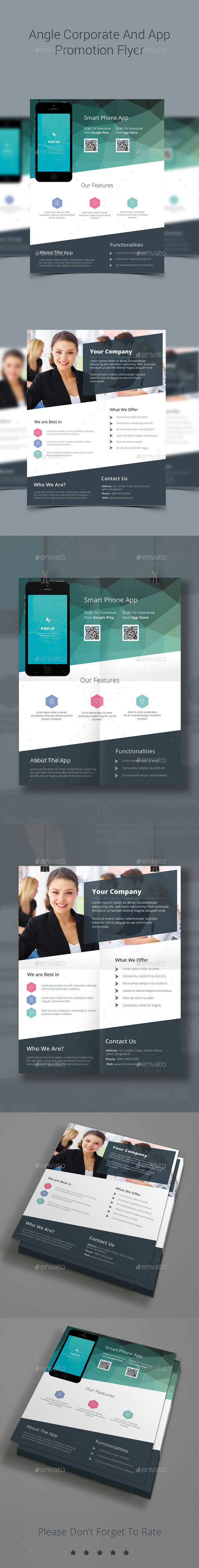 Angle Modern Corporate And App Promotion Business Flyers - Corporate Flyers