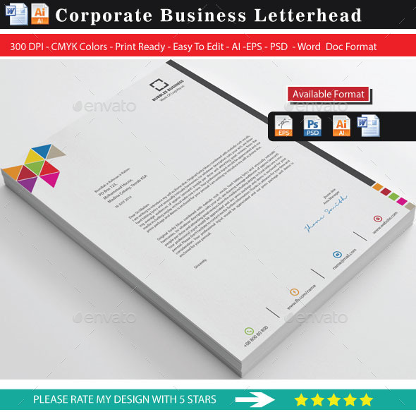 Colourful Business Letterhead 2 - Stationery Print Templates