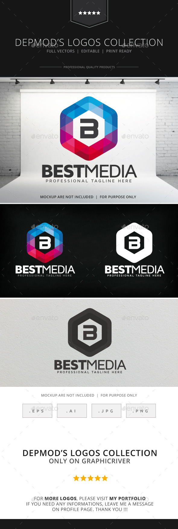 Best Media Logo - Letters Logo Templates