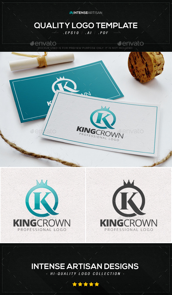 King Crown Logo Template - Letters Logo Templates