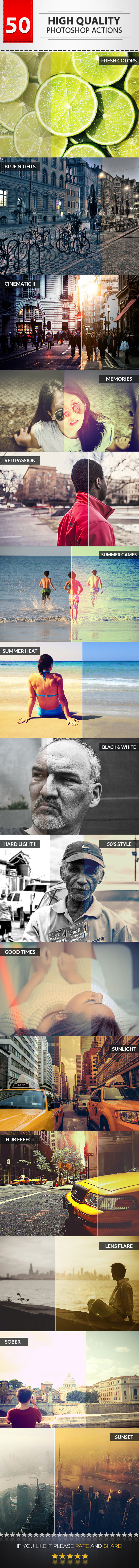 50 High Quality Actions Set - Photo Effects Actions