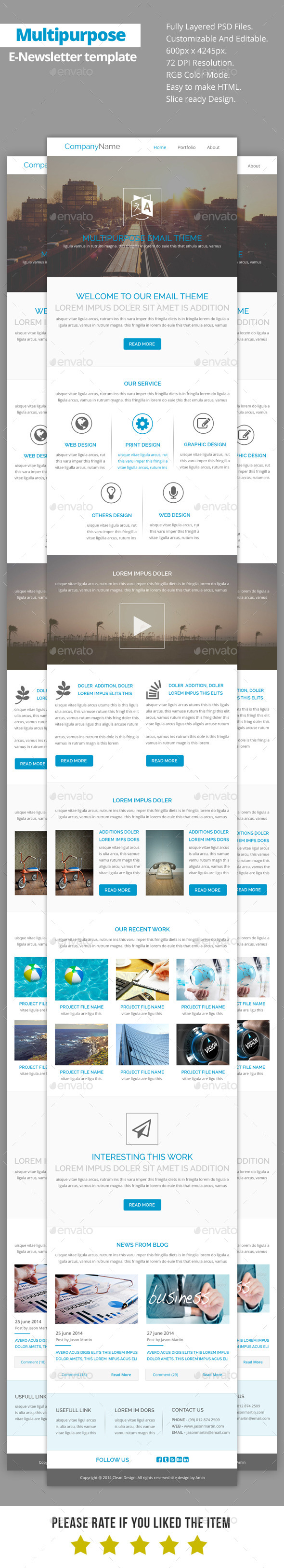 Multipurpose E-Newsletter Template V19 - E-newsletters Web Elements