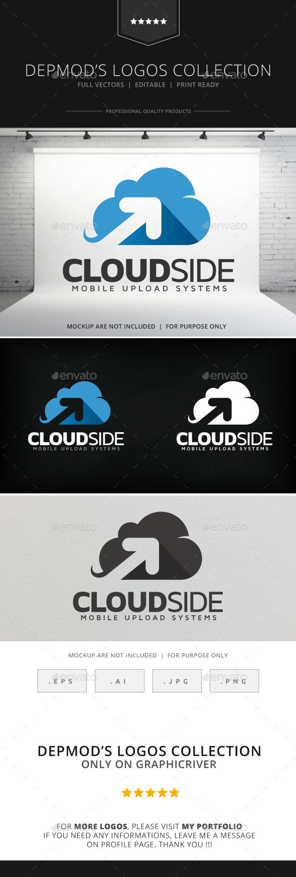 Cloud Side Logo - Symbols Logo Templates