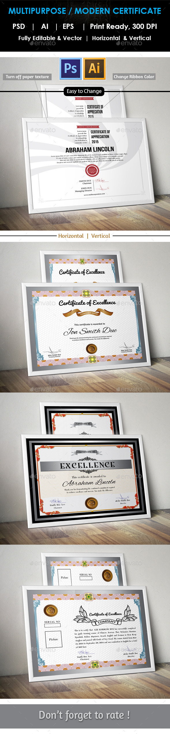 Multipurpose Certificates Bundle GD01 - Certificates Stationery