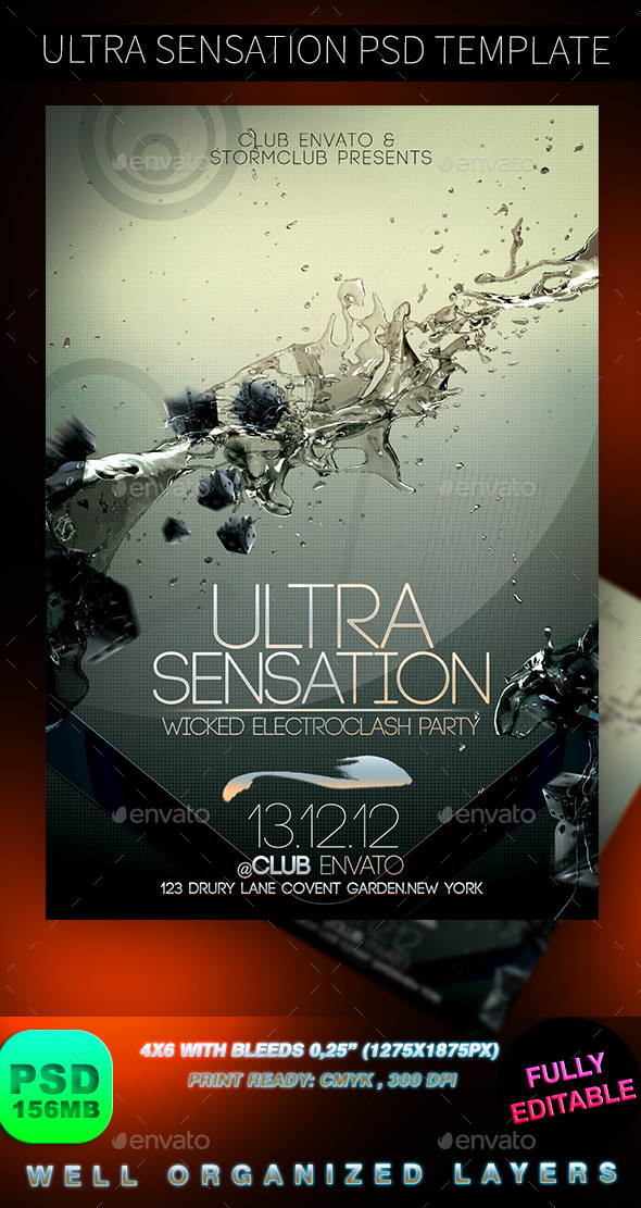 Ultra Sensation PSD Template - Events Flyers