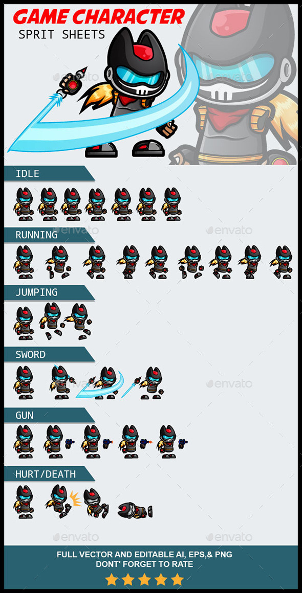 Game Character Spritesheets - Sprites Game Assets
