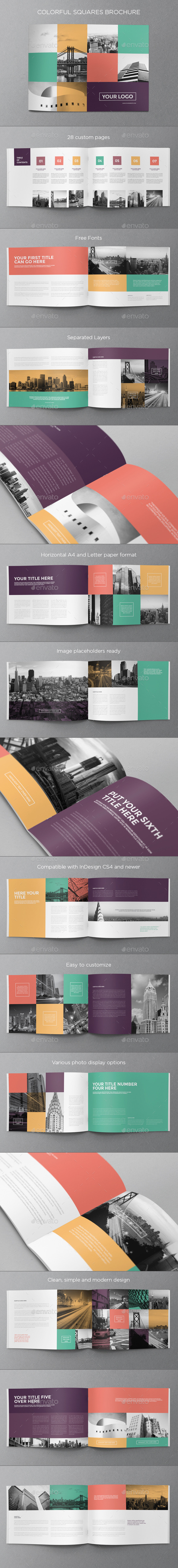 Colorful Squares Brochure - Brochures Print Templates